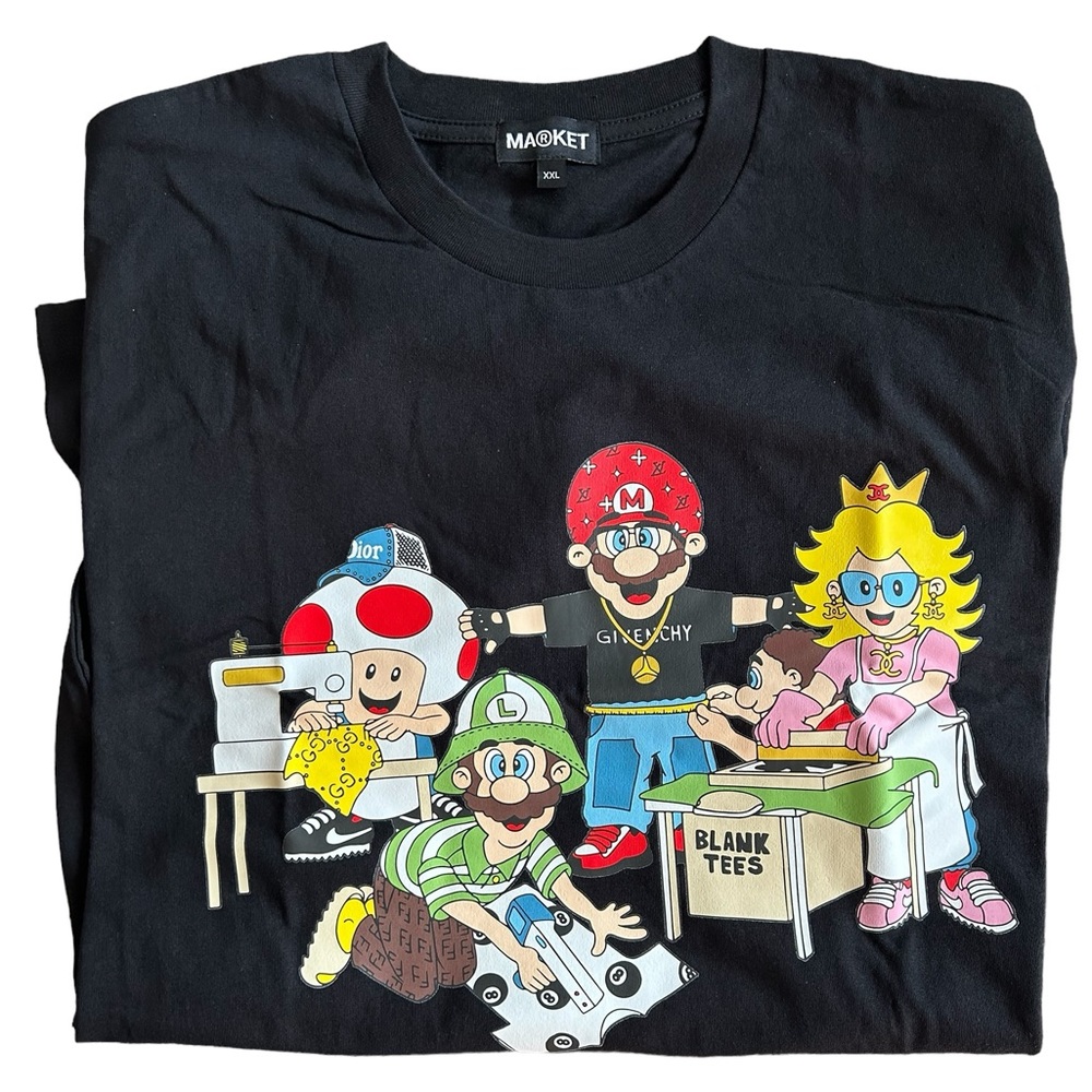 Brand New‎ Market x Mario Men’s XXL Nintendo Graphic Tee Black Rare Collab